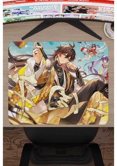 Zhongli Genshin Impact Anime Gacha V3 - 48x40 Xl Gaming Mouse Pad Fare Altlığı