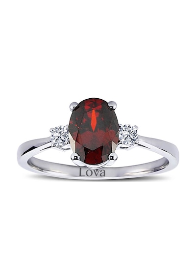 Lova Pırlantalı Oval Garnet Yüzük - 1020227