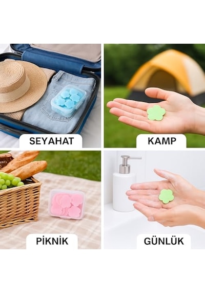 Tek Kullanımlık Çiçek Şekilli Sihirli Sabun Kağıdı,taşınabilir Hijyenik El Yıkama Sabunu, Seyahat, Piknik Ve Günlük Kullanım İçin 2 Kutu