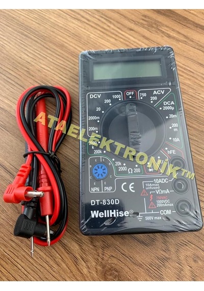 Dijital Multimetre Led Ekranlı Avometre Mini Ölçü Aleti Akım Voltaj Direnç Ölçer