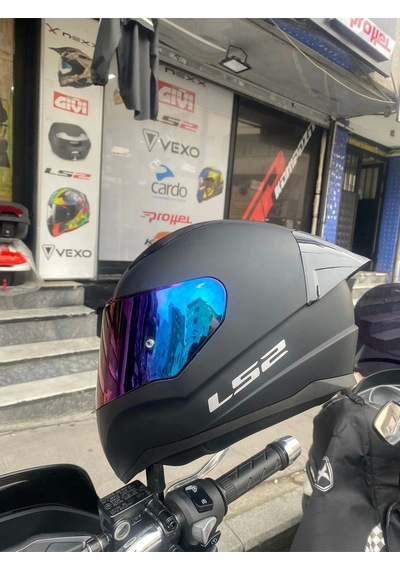 Rapıd 2 Mat Siyah Kask - Gökkuşağı Vizör Spoiler Siyah
