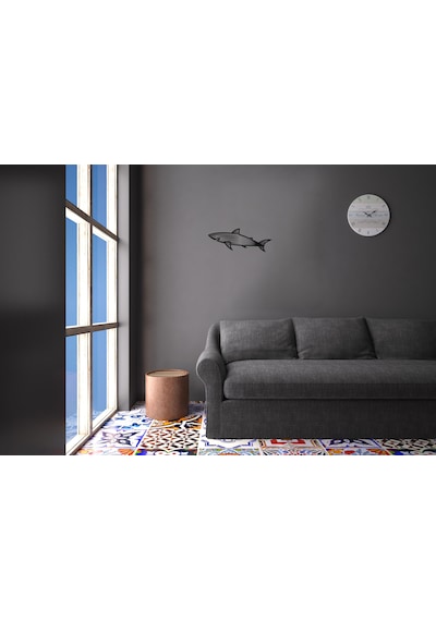 Köpek Balığı Folyo Sticker Derstve46147 160cm Uzunluk Siyah