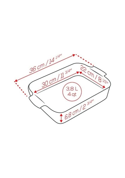 Dikdörtgen Fırın Kabı 36x23x7 Arduvaz Çok Renkli