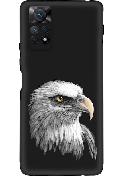 Infinix Note 12 Pro 4g İle Uyumlu Kartal 0214c Tasarımlı Siyah Lansman Kılıf Çok Renkli