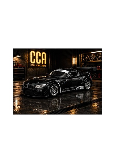 1:24 Ölçek Bmw Z4 Gt3 Diecast Model Araba Siyah Açılan Kapılar Bmw Z4 Model Araba Standlı Özel Kutud