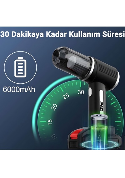 Taşınabilir Kablosuz Araç Süpürgesi, Usb Şarjlı Akülü 60 Watt 4300pa Mdhl Md-16 1