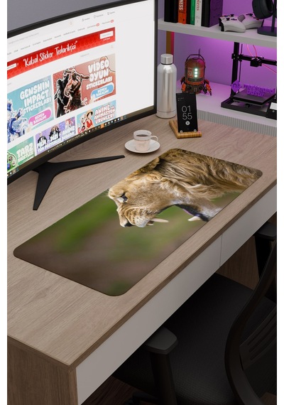 Aslan Kaymaz Dikişli Kauçuk Oyuncu Mousepad V1 - 70x30 Xl Gaming Mouse Pad Fare Altlığı