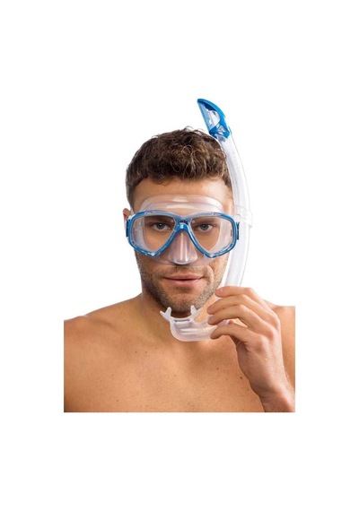 Cressi Perla-mexico Maske Şnorkel Seti Şeffaf- Koyu Mavi Tek Renk