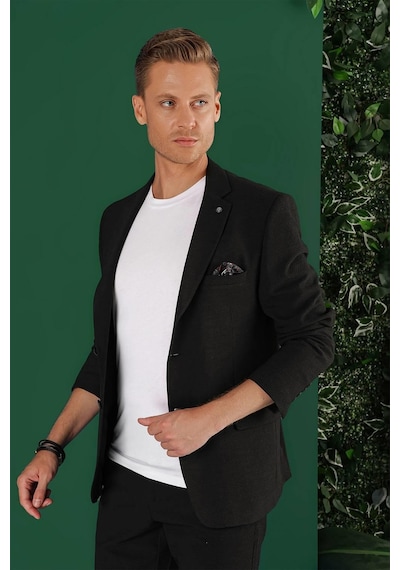 Efor C 640 Slim Fit Siyah Spor Ceket Siyah