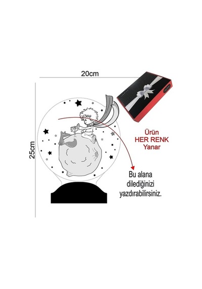 3D 3 Boyutlu Küçük Prens Le Petit Prince Çocuk Hediyesi Led Lamba
