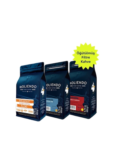 Moliendo Popüler Öğütülmüş Filtre Kahve Avantaj Paketi 3 x 250 G