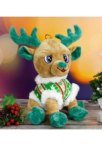 Peluş Ren Geyiği 32 Cm Sevimli Konforlu: Peluş Uyku Yastığı Ve Sarılma Arkadaşı Dekoratif Oyuncak Çok Renkli
