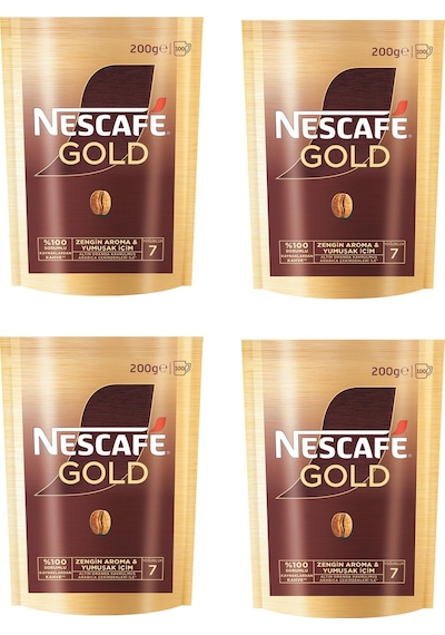 Nescafe Gold Kahve Poşet 200 Gr X 4 Adet Çözünebilir