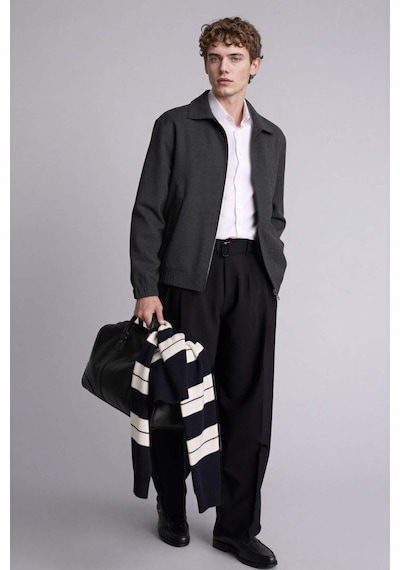Defacto Regular Fıt Polo Yaka Astarlı Fermuarlı Mont H4724ax26spar9 Antrasit-ar9