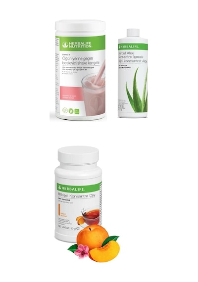 Herbalife Set Ahududu Beyaz Çikolata Shake Aloe Suyu 50 Gr Şeftali Aromalı Çay