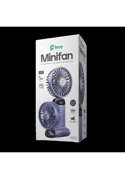 Feny Fn-f30 Mavi 3 Kademeli Hız Katlanabilir Gövde Lcd Gösterge Elde Kullanım Dahili 1200mah Bataryalı Type-c Şar