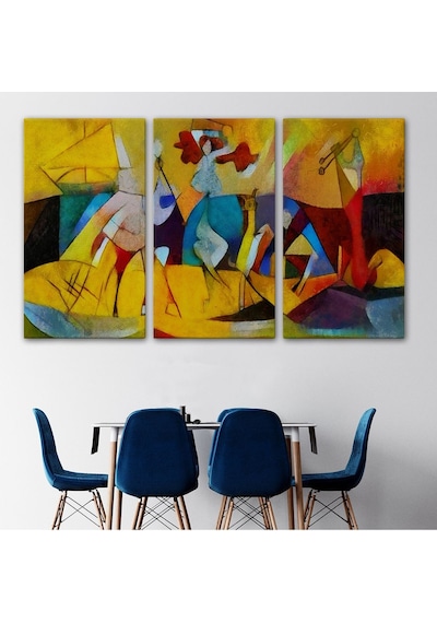 Es10 Dekoratif Baskı Mavi Kanvas Tablo (95 x 165)