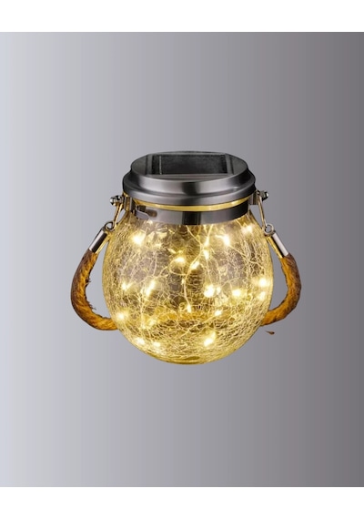Güneş Enerjili Cam Sarkıt Bahçe Balkon Teras Aydınlatma 30 Led