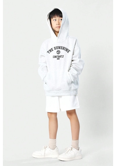 Uyguntarz The Sunshine Baskılı Erkek - Kız Çocuk Rahat Kalıp Sweatshirt Gri
