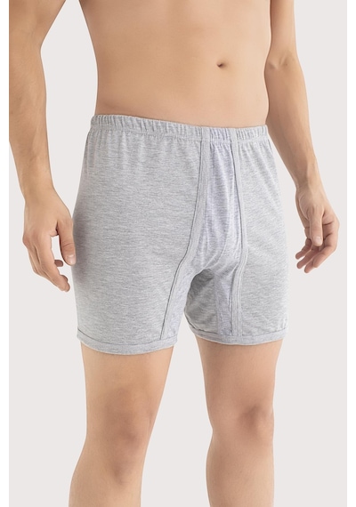 Arma Yıldız Erkek Paçalı Külot Boxer 6'lı Paket Gri %100 Pamuk Penye Gri