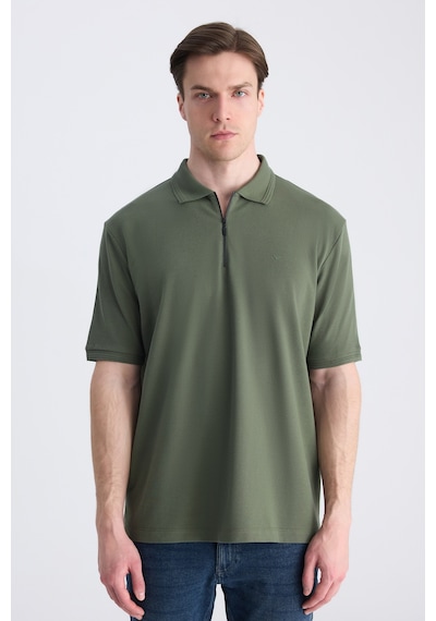 D's Damat Ds Damat Regular Fit Yeşil Pike Dokulu %100 Pamuklu T-shirt 4hc140211214m 401