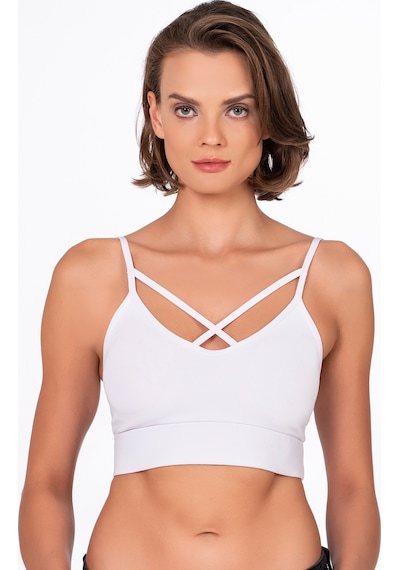Kompedan Önden İpli Sporcu Sütyen-beyaz Beyaz