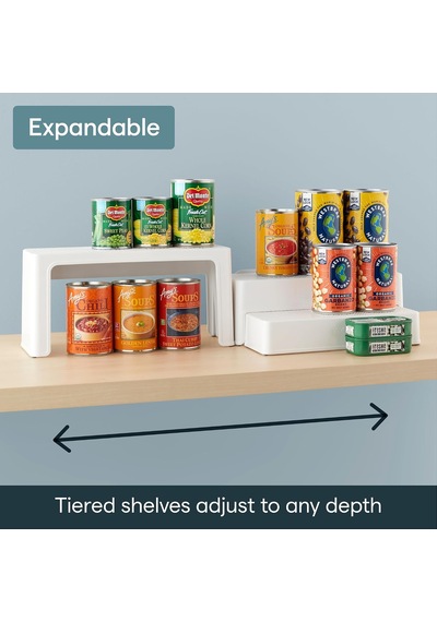1 Kutu Düzenleyici Shelfsteps Düzenleyici, Plastik, Beyaz Çok Renkli