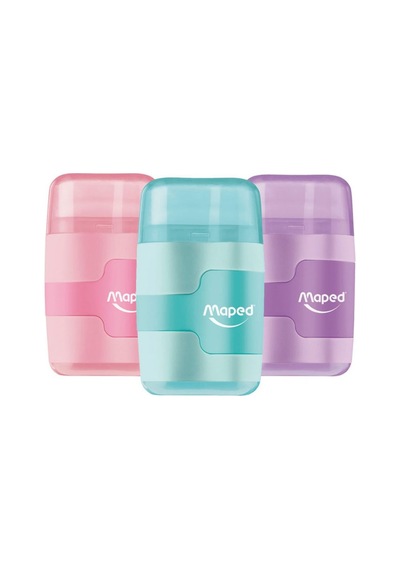 Maped Connect Pastel Renkli Çift Delikli Silgili Kalemtıraş 049231