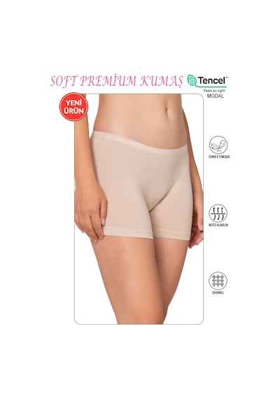Özkan Underwear Özkan 27782 Kadın Premium Kumaş Modal Pamuklu Esnek Rahat Mini Boxer Şort Tayt Taş