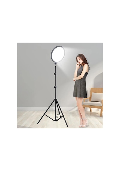 Ayrex Coverzone Tripodlu Halka Işık 8.4 İnç 21.5cm 180cm Kablolu Stüdyo Işığı Ürün Ve Görsel Fotoğraflama