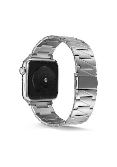 Ekılıf - Apple Uyumlu  Watch 38mm - Kordon Metal Kordon Krd-48 - Siyah
