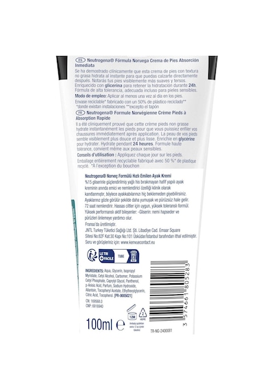 Neutrogena Hızlı Emilen Ayak Kremi 100 ML