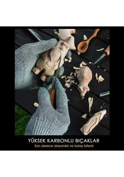 Beavercraft Sc05 6 Parça Avuç İçi Iskarpela Seti Ahşap Oyma Bıçak Keski Takımı