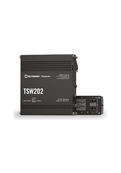 Teltonika TE-TSW202 Endüstriyel Poe+ Switch&lt Br&gt 8x 10/100/1000baset Poe+ Port 30w  Switch