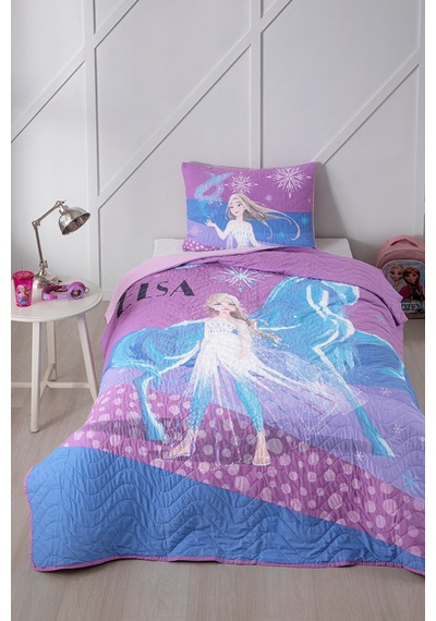 Frozen Snow Queen Tek Kişilik Disney Lisanslı Çocuk Yatak Örtüsü 160x230 Cm Pembe