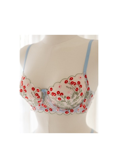 Capella By P Flora Çiçekli Mavi Desteksiz Bralet Takım Mavi - 909099802 Mavi