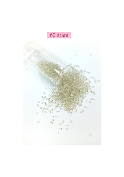 Dökme Cam Kum Boncuk 11/0 2 Mm - 60 Gram - Şeffaf Beyaz - Bnc053