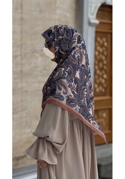 Qalortex Scarf Pamuklu Soft Açelya Desen Eşarp-taş Tsş