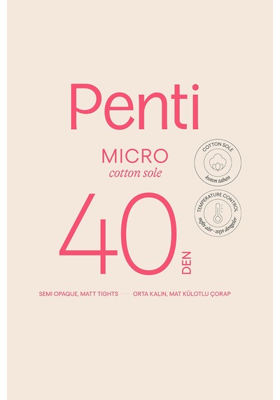 Penti Akıllı Mikro 40 Külotlu Çorap-licious Açık Lacivert