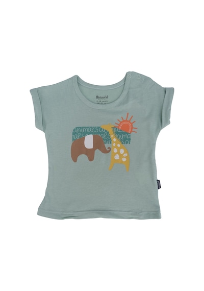 Bebelop Renkli Baskılı Bisiklet Yaka T-shirt 2'li Set 001