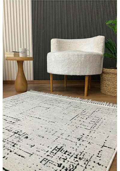 Tr Şönil Dokuma Kayma Yapmaz Makinede Yıkanabilir Leke Tutmaz Kesme Bohem Kilim Vizon 2 Krem Diğer