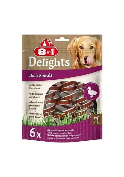 8in1 Smart Delights Duck Spirals Ördekli Burgu Köpek Ödülü 60gr 6'lı