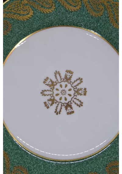 Foley Bone China İngiliz Yeşil Porselen Antika Tatlı Tabağı 15 Cm Haki