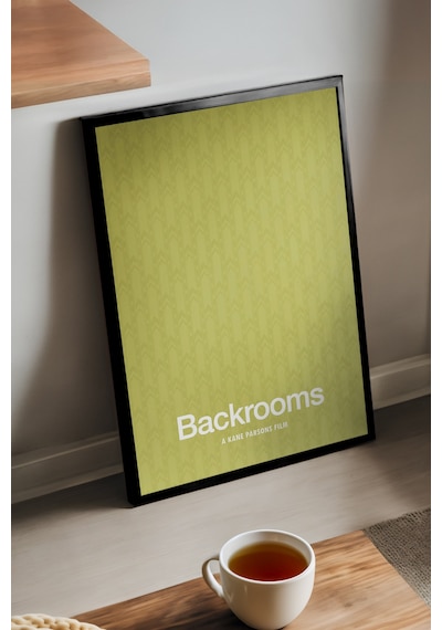 Backrooms Siyah Ahşap Çerçeveli Poster, Dekoratif Film Duvar Tablosu