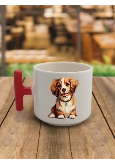 Sevimli Köpek Temalı Kahve Bardağı Kupa Bardak - Seramik Çay, Kahve Hediyelik Bardağı Beyaz