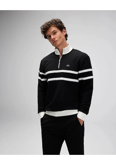 Ellesse Yarım Fermuarlı Siyah Erkek Sweatshirt Em619 Siyah