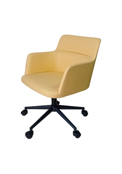 Büro Sandalyesi Metal Yıldız Ayaklı Döküm Süngerli Sarı Renkli Büro Sandalyesi Metal Yıldız Ayaklı Döküm Süngerli Sarı Renkli