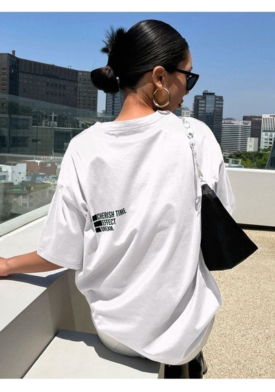 Unisex Effect Baskılı Oversize T-shirt 001