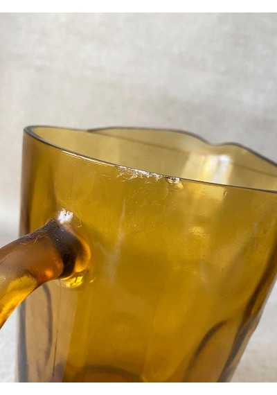 Antika Sarı Kristal Can Sürahi 20,5 Cm