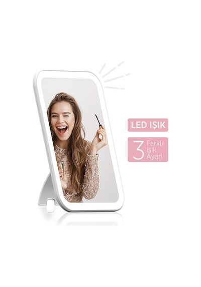 Polosmart Pbs510 Şarjlı Led Işıklı Makyaj Aynası Beyaz